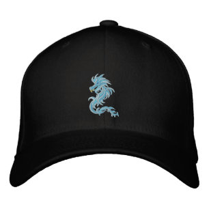 Casquette Brodée dragon bleu tribal