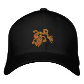 Casquette Brodée Dragon rouge chaud (Devant)