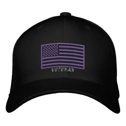 Casquette Brodée Drapeau américain - Vétéran - À Porter (Devant)
