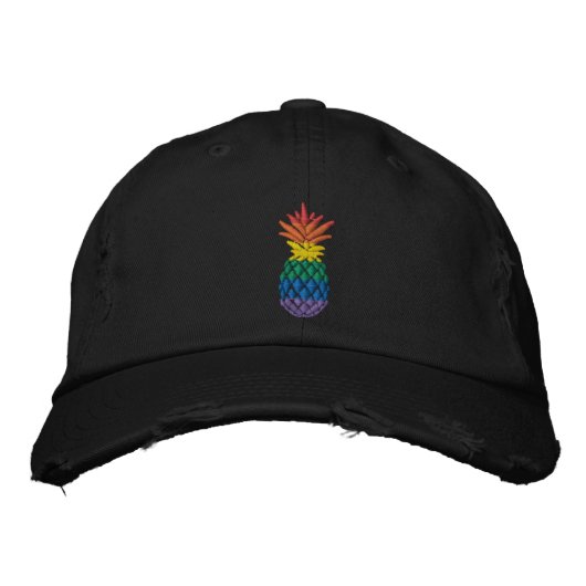 Casquette Brodée Drapeau arc-en-ciel à ananas (Devant)