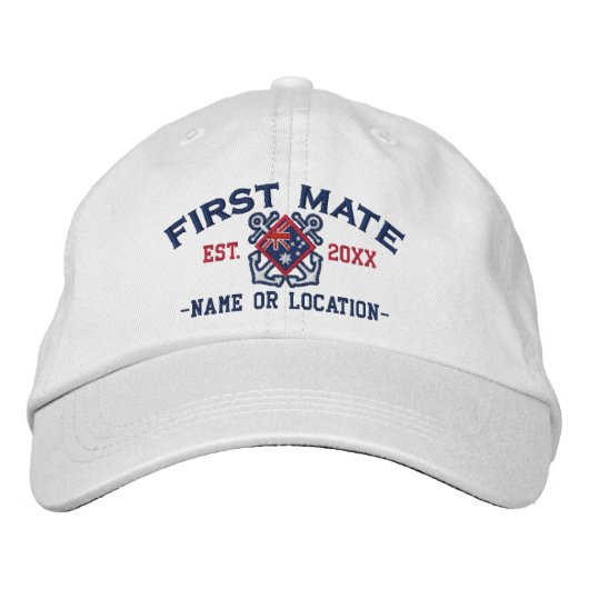 Casquette Brodée Drapeau australien nautique de premier maté person (Devant)
