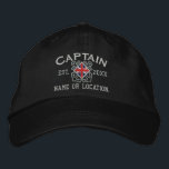 Casquette Brodée Drapeau britannique personnalisé Nautical UK<br><div class="desc">Un Classic croisé ancre style nautique avec drapeau Union Jack vous pouvez personnaliser avec année et nom, un casquette brodé sur mesure pour un capitaine d'occasions spéciales. Message Utilisez le lien "Demandez à ce concepteur" pour nous contacter avec vos demandes de design spécial ou pour obtenir de l'aide pour répondre...</div>