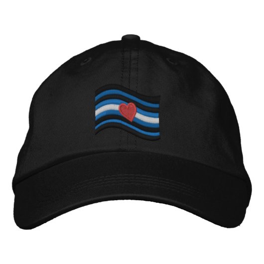 Casquette Brodée Drapeau de fierté en cuir (Devant)