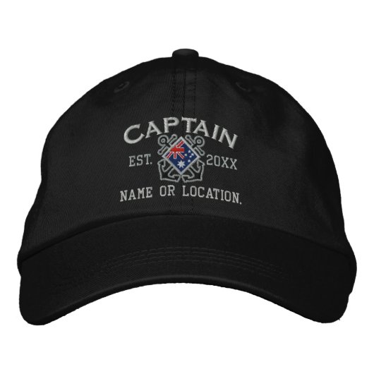 Casquette Brodée Drapeau Personnalisé du capitaine de mer Nautical  (Devant)