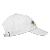 Casquette Brodée Drapeau UKRAINE Couleurs bleu et jaune sur blanc (Droite)