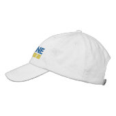 Casquette Brodée Drapeau UKRAINE Couleurs bleu et jaune sur blanc (Gauche)