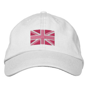 Casquette Brodée Drapeau Union Jack du Royaume-Uni en rose