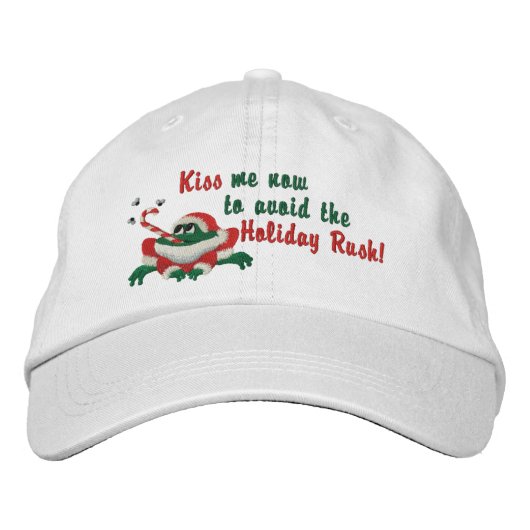 Casquette Brodée Drôle Embrasse-moi maintenant grenouille (Devant)