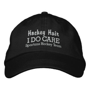 Casquette Brodée Drôle "Hockey Hair I DO Care" nom de l'équipe pers