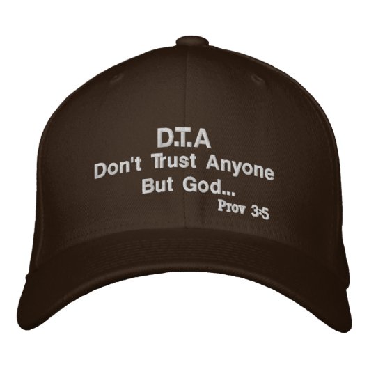 Casquette Brodée DTA Ne faites confiance à personne ne la Customise (Devant)