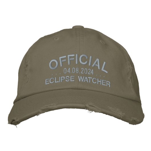 Casquette Brodée Eclipse Watcher Officielle Fun Dire Olive Léger (Devant)