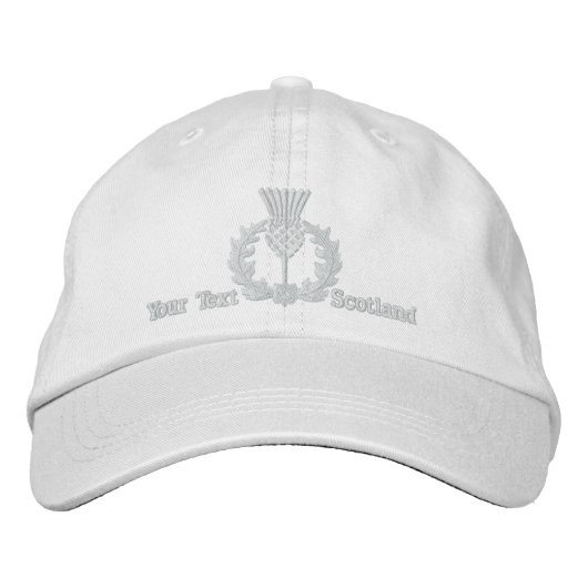 Casquette Brodée Ecosse chardon personnalisé en blanc (Devant)