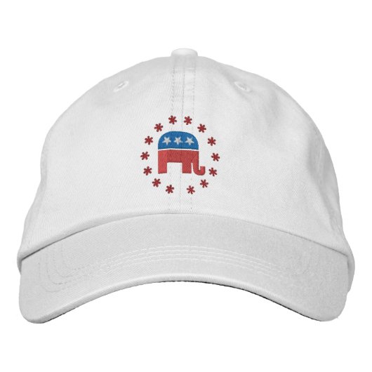 Casquette Brodée Eléphant républicain avec logo étoilé Politique (Devant)