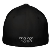 Casquette Brodée Embroidered Language Matters Black Ballcap hat (Dos)