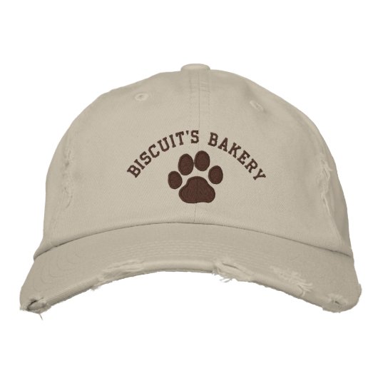 Casquette Brodée Empreinte de patte de chien avec texte et couleurs (Devant)
