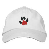 Casquette Brodée Empreinte de patte de chien de coeur (Devant)