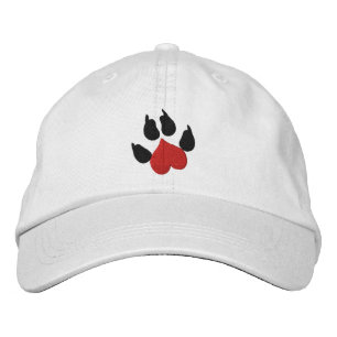 Casquette Brodée Empreinte de patte de chien de coeur