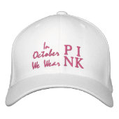 Casquette Brodée En Octobre Nous Portons Rose | Vibes roses (Devant)