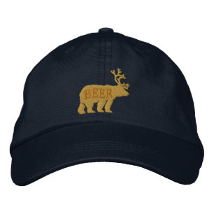 Casquette Brodée Énoncé brodé brossé portant sur le cerf d'ours ou 