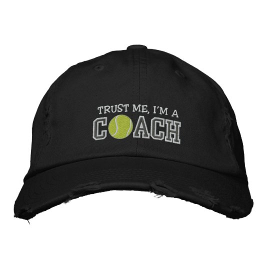 Casquette Brodée Entraîneur de tennis amusant (Devant)