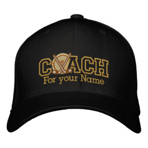 Casquette Brodée Entraîneur doré de hockey personnalisé avec votre