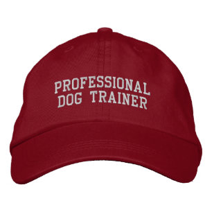 Casquette Brodée Entraîneur professionnel de chiens rouge et argent