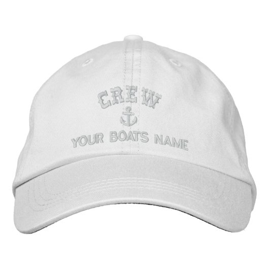 Casquette Brodée Équipe de voile personnalisée Texte blanc (Devant)