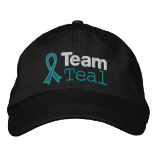 Casquette Brodée Équipe du cancer de l'ovaire Turquoise