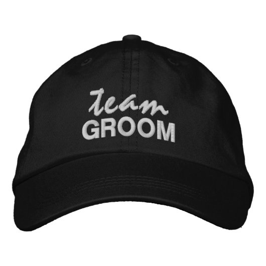 Casquette Brodée Équipe GROOM amusement nouveauté écriture noire po (Devant)