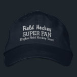 Casquette Brodée Équipe sportive sur mesure de hockey sur gazon<br><div class="desc">Soutenez votre équipe de hockey sur gazon ou joueur préféré avec ce SUPER FAN casquette. Ajoutez le nom de votre école secondaire, de votre jeunesse, de votre club ou de votre équipe collégiale pour créer un casquette unique. (Vous pouvez également changer ceci en n'importe quel autre sport.) Modifiez facilement le...</div>