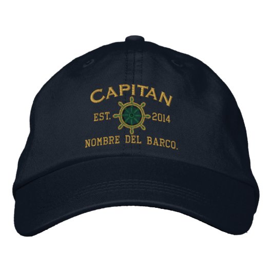 Casquette Brodée ESPAGNOL El Capitan Su ubicación Nombre del barco. (Devant)
