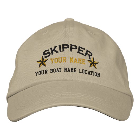 Casquette Brodée Étoiles de skipper personnalisées (Devant)