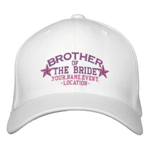 Casquette Brodée Étoiles personnalisées Frère de la mariée en rose