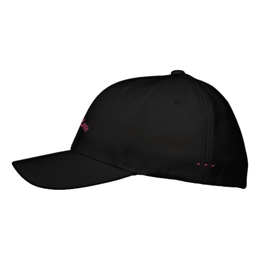 Casquette Brodée Express Love Romantic Text Printed Black-Hat  (Gauche)