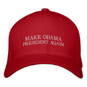 Casquette Brodée FAITES PRÉSIDENT AGAIN d'OBAMA - hasard d'atout (Devant)