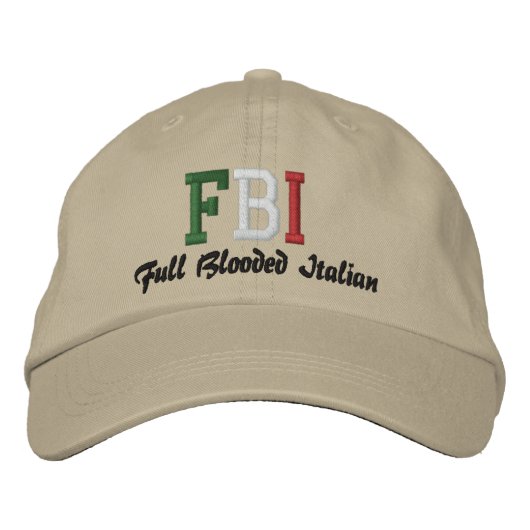 Casquette Brodée FBI, Italien complètement sanglé ! (Devant)