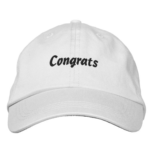 Casquette Brodée Félicitations Texte personnalisé avec texte noir C (Devant)