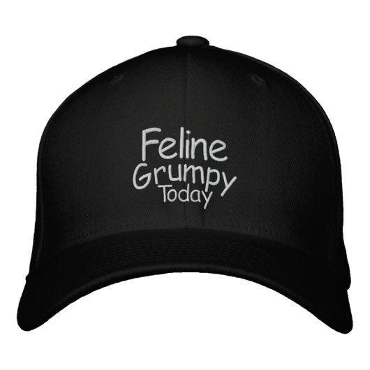 Casquette Brodée Feline Grumpy aujourd'hui (Devant)