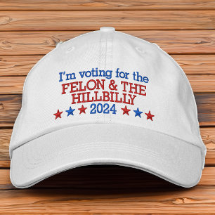 Casquette Brodée Felon et Hillbilly Funny Trump Vance 2024