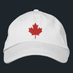 Casquette Brodée Feuille d'érable du Canada<br><div class="desc">Feuille d'érable du Canada en rouge brodé sur ce casquette mignon pour le jour du Canada ou tout autre jour pour les Canadiens.</div>