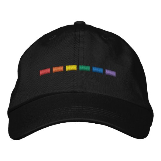 Casquette Brodée Fierté arc-en-ciel couleurs lgbtq drapeau gay mode (Devant)