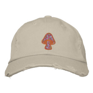 Casquette Brodée Fleur d'Hippie Champignon