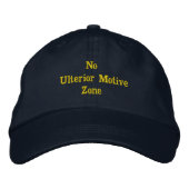 Casquette Brodée Fun Black 'No Ulterior Motive Zone' (Devant)