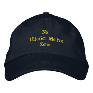 Casquette Brodée Fun Black 'No Ulterior Motive Zone'