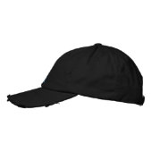 Casquette Brodée Fun Flower Power Rustique rose Turquoise Noir (Gauche)