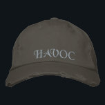 Casquette Brodée Fun Havoc Rustique Gold Grey Rustique Vintage<br><div class="desc">Amusement personnalisé "Havoc" or brodé nickel gris,  Threads de District Distressed Chino Twill baseball casquette rustique. Un cadeau d'anniversaire cool ou une idée accessoire.</div>