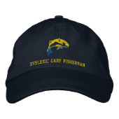 Casquette Brodée Funny Dyslexique pêcheur de carpe (Devant)
