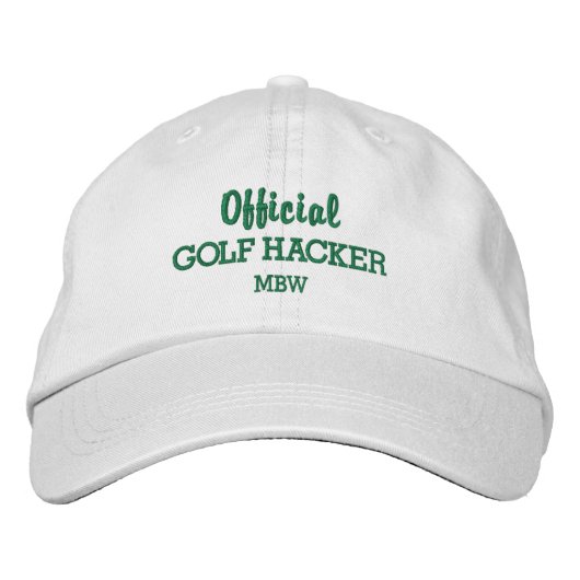 Casquette Brodée Funny Golf Hacker Personnalisé Monogramme brodé (Devant)