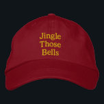 Casquette Brodée Funny Noël insinuation or rouge<br><div class="desc">Des casquettes de Noël amusants avec des coutures brodées disant, "Jingle ces cloches", est idéal pour porter pendant la saison festive et faire de grands cadeaux pour les maris, frères, fils et amis hommes spéciaux. PERSONNALISER IT : Modifiez le libellé ainsi que la couleur / le style et la taille...</div>