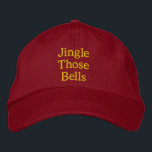 Casquette Brodée Funny Noël insinuation or rouge<br><div class="desc">Des casquettes de Noël amusants avec des coutures brodées disant, "Jingle ces cloches", est idéal pour porter pendant la saison festive et faire de grands cadeaux pour les maris, frères, fils et amis hommes spéciaux. PERSONNALISER IT : Modifiez le libellé ainsi que la couleur / le style et la taille...</div>
